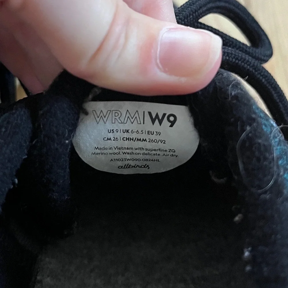 Allbirds Wool Runner Teal Black Heathered Merino Wool Sneakers Womens 9 athletic